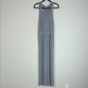 J. Crew Heather Gray Jersey Knit Racerback Maxi Dress Size‎ Medium